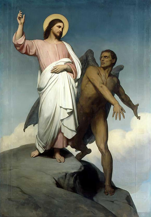 Wikioo.org - The Encyclopedia of Fine Arts - Painting, Artwork by Ary Scheffer - Christ Tempted of Satan
