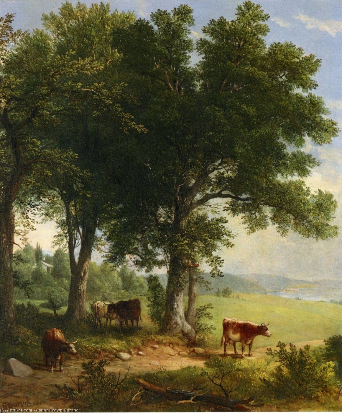 Wikioo.org - The Encyclopedia of Fine Arts - Painting, Artwork by Asher Brown Durand - In the shade of the old oak tree