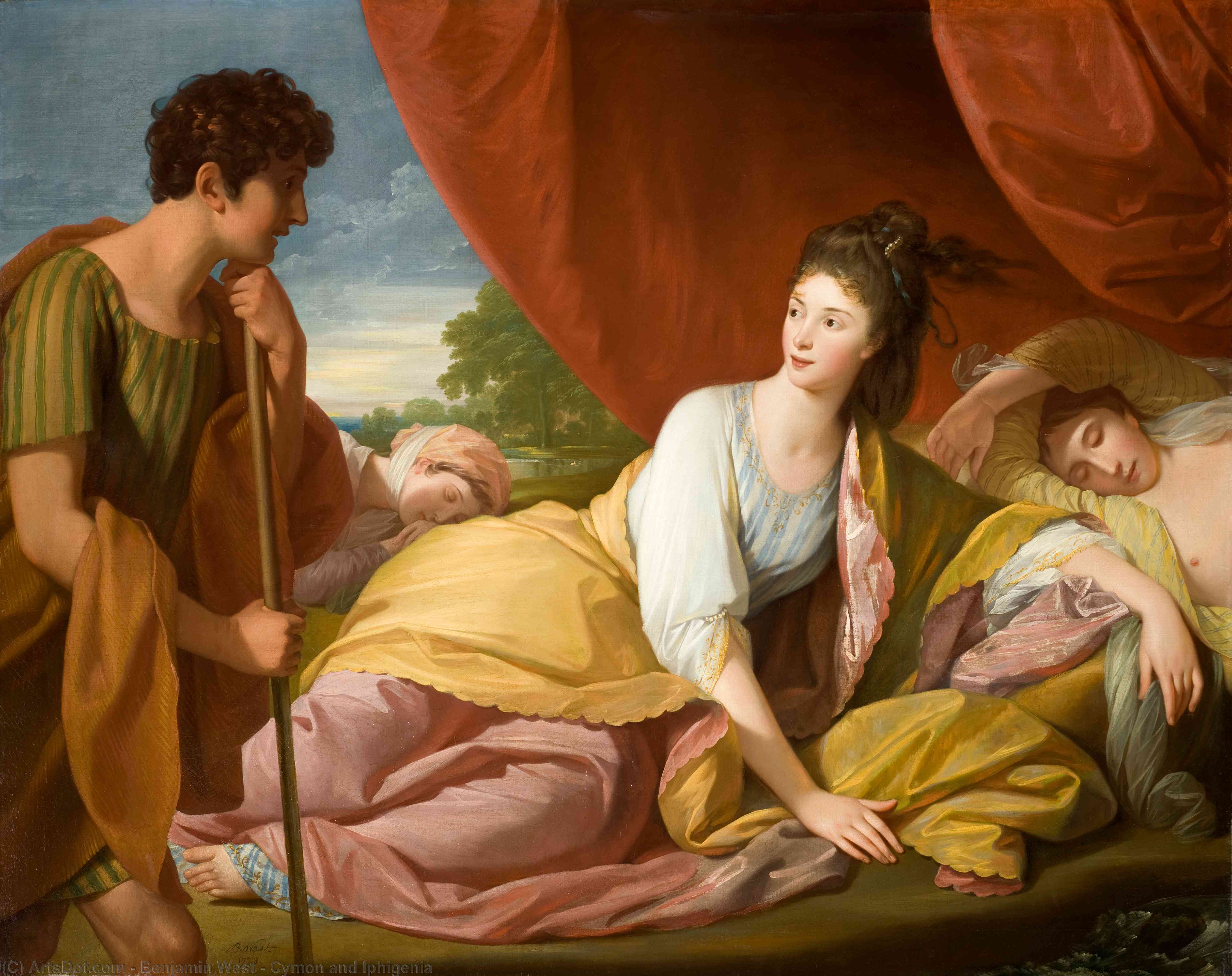 Wikioo.org - The Encyclopedia of Fine Arts - Painting, Artwork by Benjamin West - Cymon and Iphigenia