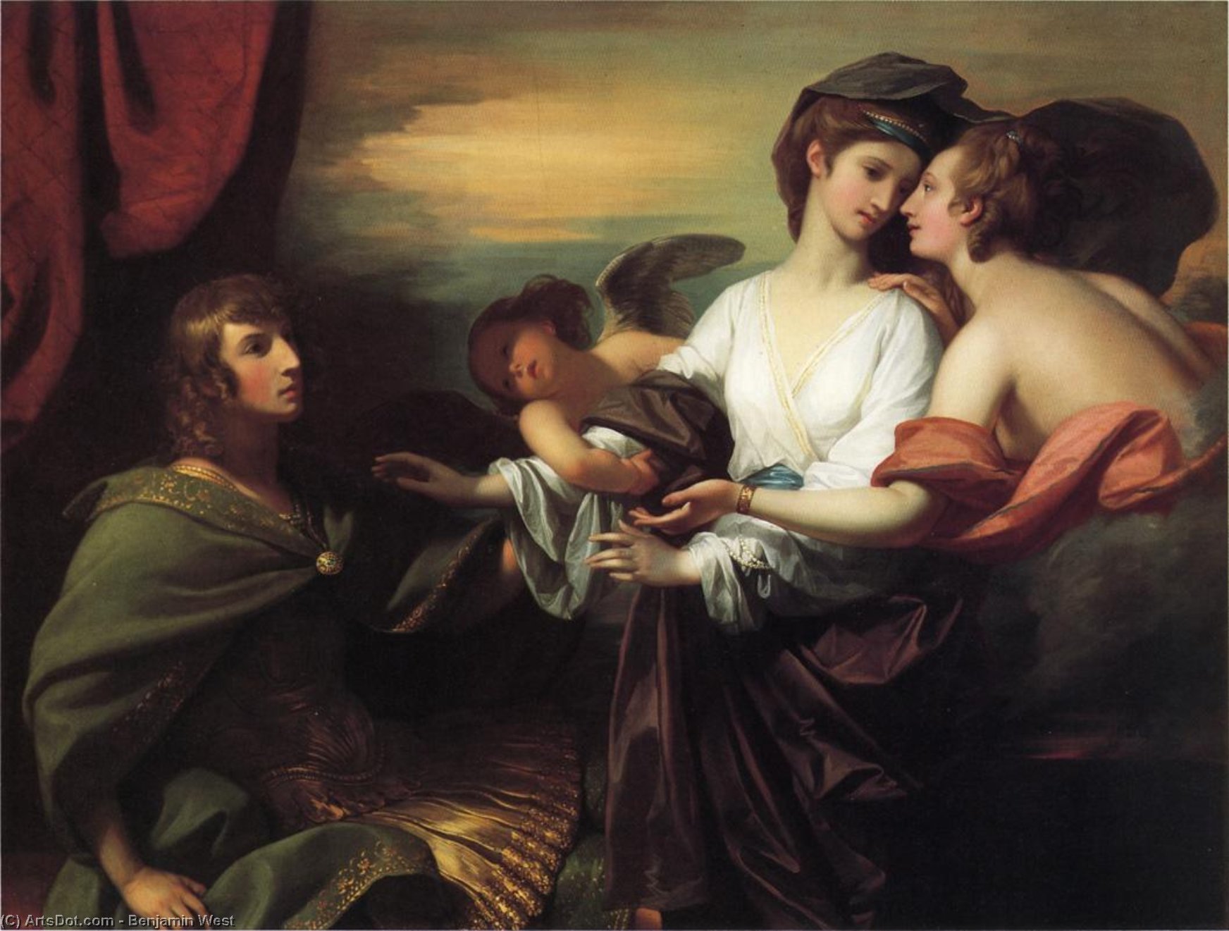 Wikioo.org - The Encyclopedia of Fine Arts - Painting, Artwork by Benjamin West - Helen Brought to Paris