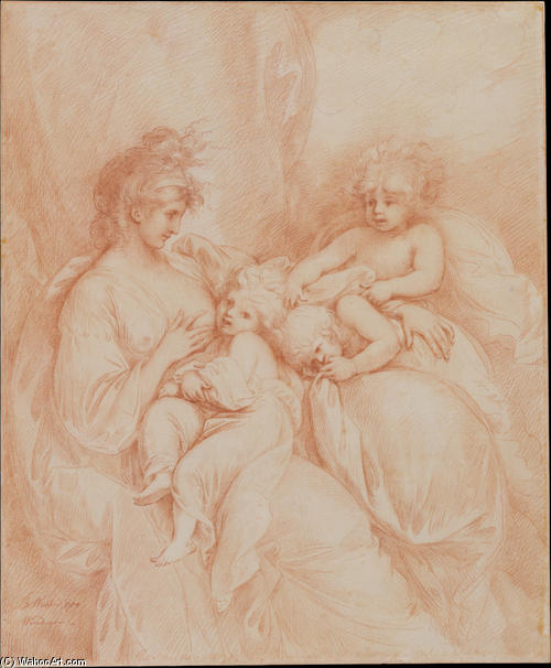 WikiOO.org - 백과 사전 - 회화, 삽화 Benjamin West - Maternity