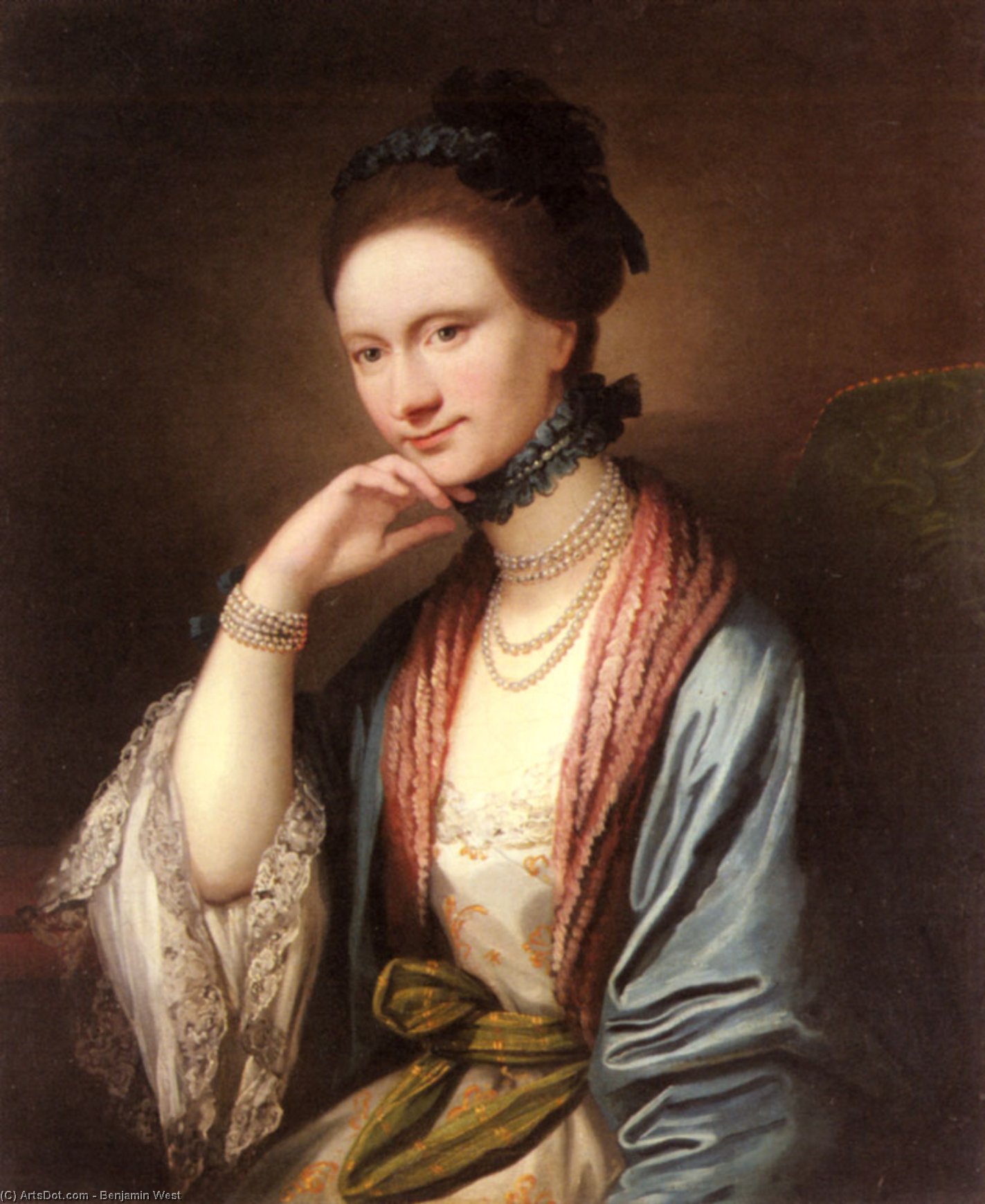 WikiOO.org - دایره المعارف هنرهای زیبا - نقاشی، آثار هنری Benjamin West - Portrait of Ann Barbara Hill Medlycott