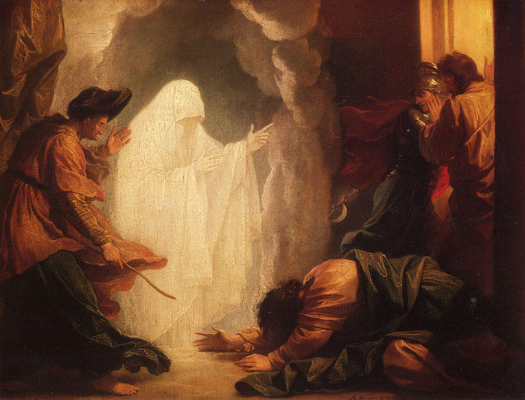Wikioo.org - The Encyclopedia of Fine Arts - Painting, Artwork by Benjamin West - Saul and the Witch of Endor