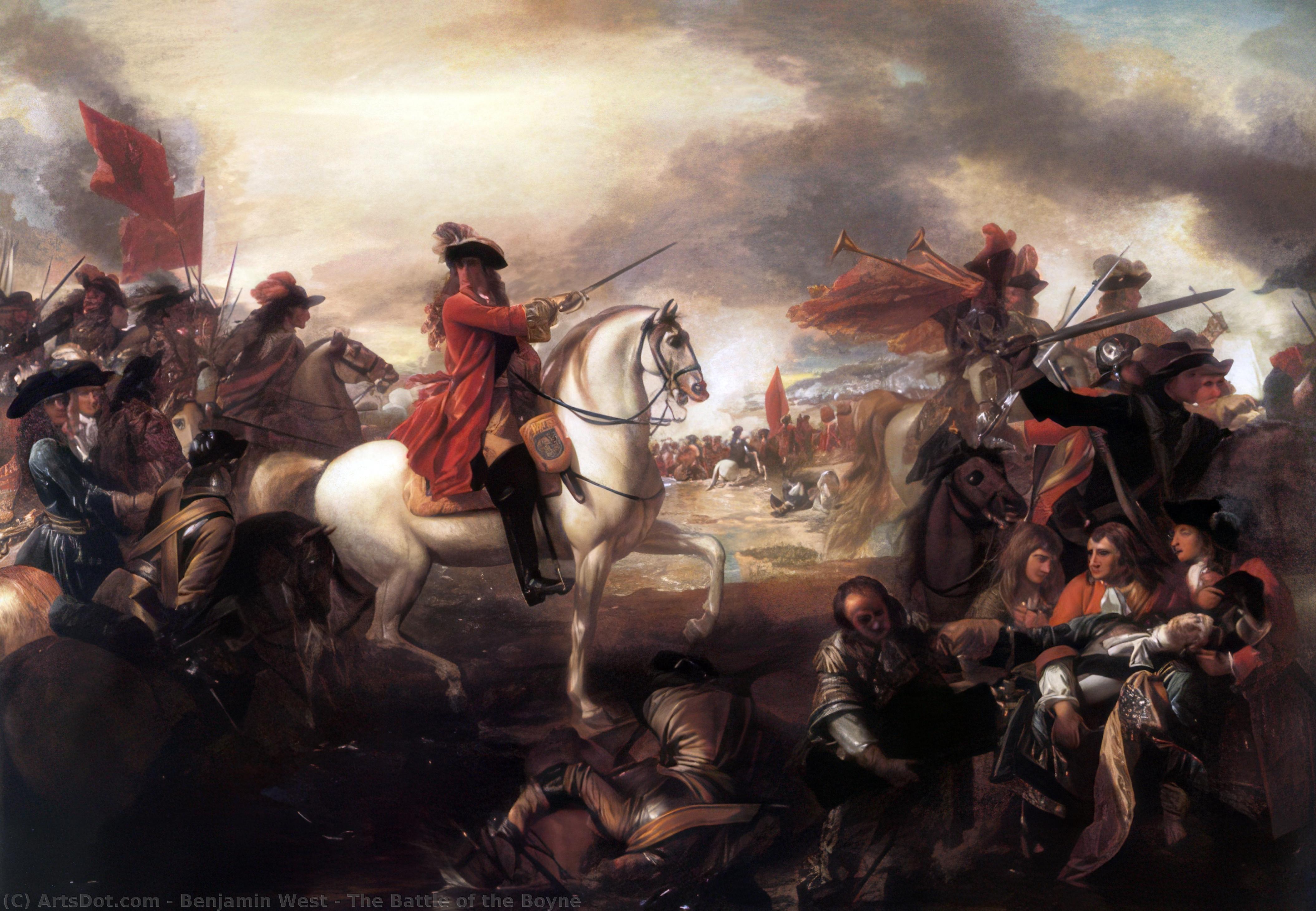 Wikioo.org - The Encyclopedia of Fine Arts - Painting, Artwork by Benjamin West - The Battle of the Boyne