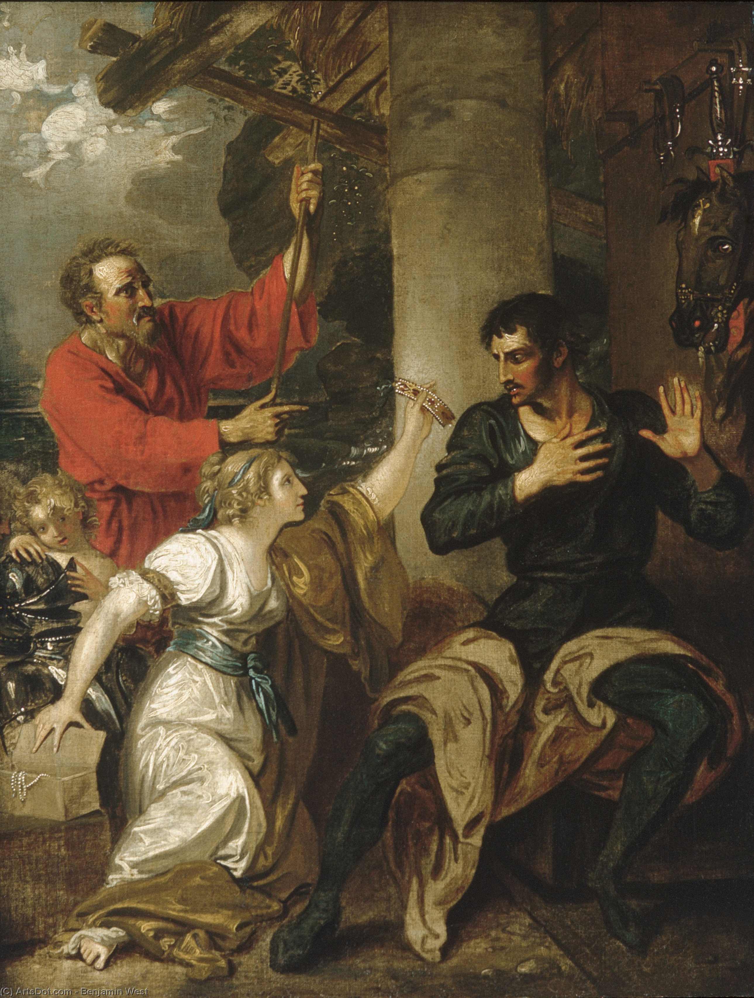 Wikioo.org - The Encyclopedia of Fine Arts - Painting, Artwork by Benjamin West - The Damsel and Orlando 1