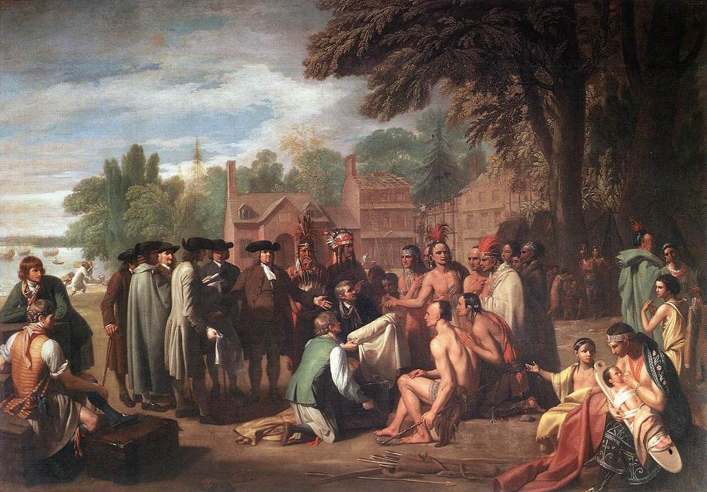 Wikioo.org - The Encyclopedia of Fine Arts - Painting, Artwork by Benjamin West - The Treaty of Penn with the Indians