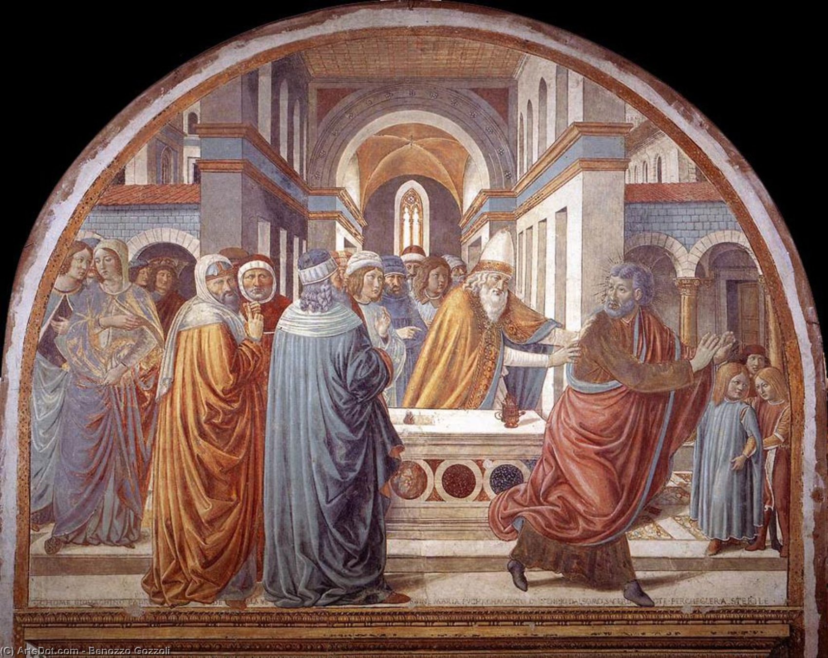 Wikioo.org - The Encyclopedia of Fine Arts - Painting, Artwork by Benozzo Gozzoli - Expulsion of Joachim from the Temple
