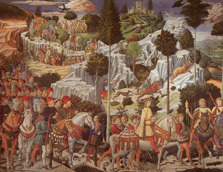 WikiOO.org - Encyclopedia of Fine Arts - Maleri, Artwork Benozzo Gozzoli - Procession of the Magus Gaspar
