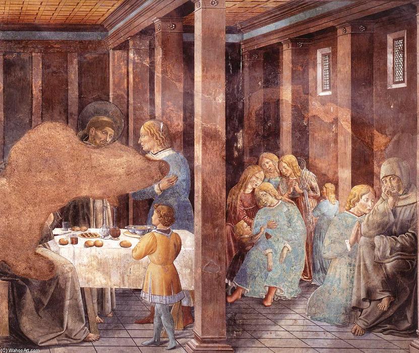 Wikioo.org - Die Enzyklopädie bildender Kunst - Malerei, Kunstwerk von Benozzo Gozzoli - Szenen aus dem leben von st Francis ( Szene 8 , süden wand )