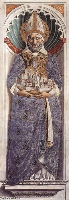 Wikioo.org - The Encyclopedia of Fine Arts - Painting, Artwork by Benozzo Gozzoli - St Gimignano (on the pillar)