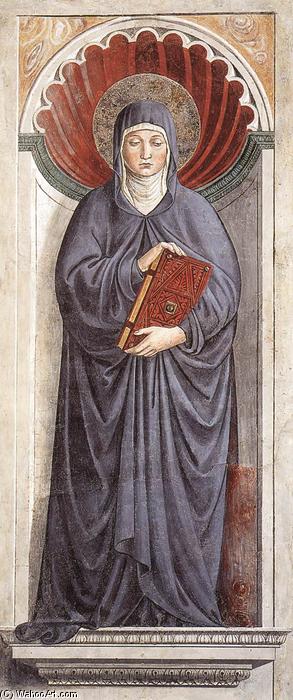 Wikioo.org - The Encyclopedia of Fine Arts - Painting, Artwork by Benozzo Gozzoli - St Monica (on the pillar)