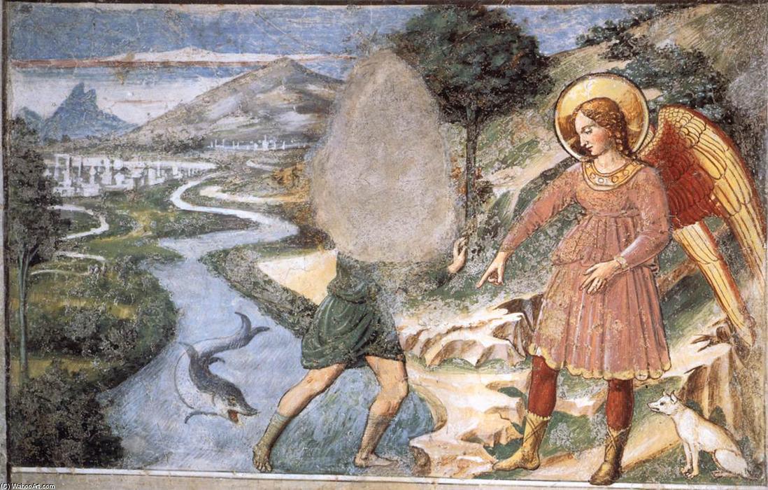 Wikioo.org - The Encyclopedia of Fine Arts - Painting, Artwork by Benozzo Gozzoli - Tobias and the Fish