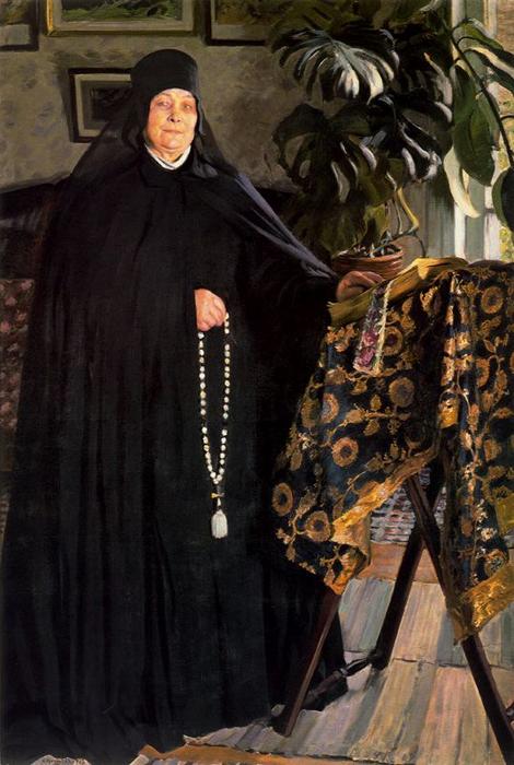 WikiOO.org - Encyclopedia of Fine Arts - Maalaus, taideteos Boris Mikhaylovich Kustodiev - A Nun
