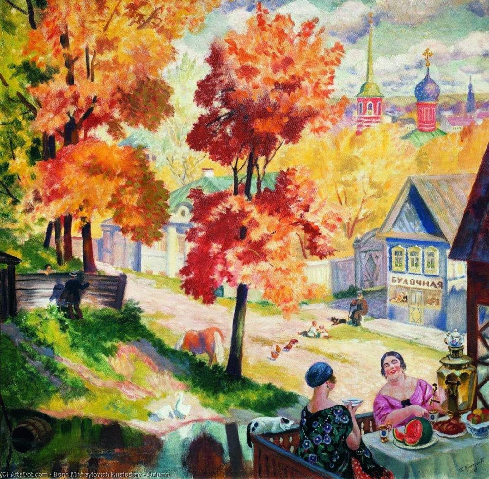 Wikioo.org - The Encyclopedia of Fine Arts - Painting, Artwork by Boris Mikhaylovich Kustodiev - Autumn