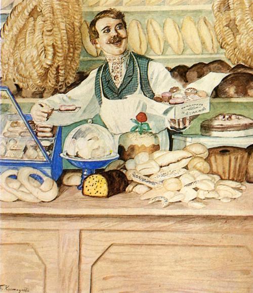WikiOO.org - Encyclopedia of Fine Arts - Maalaus, taideteos Boris Mikhaylovich Kustodiev - Baker