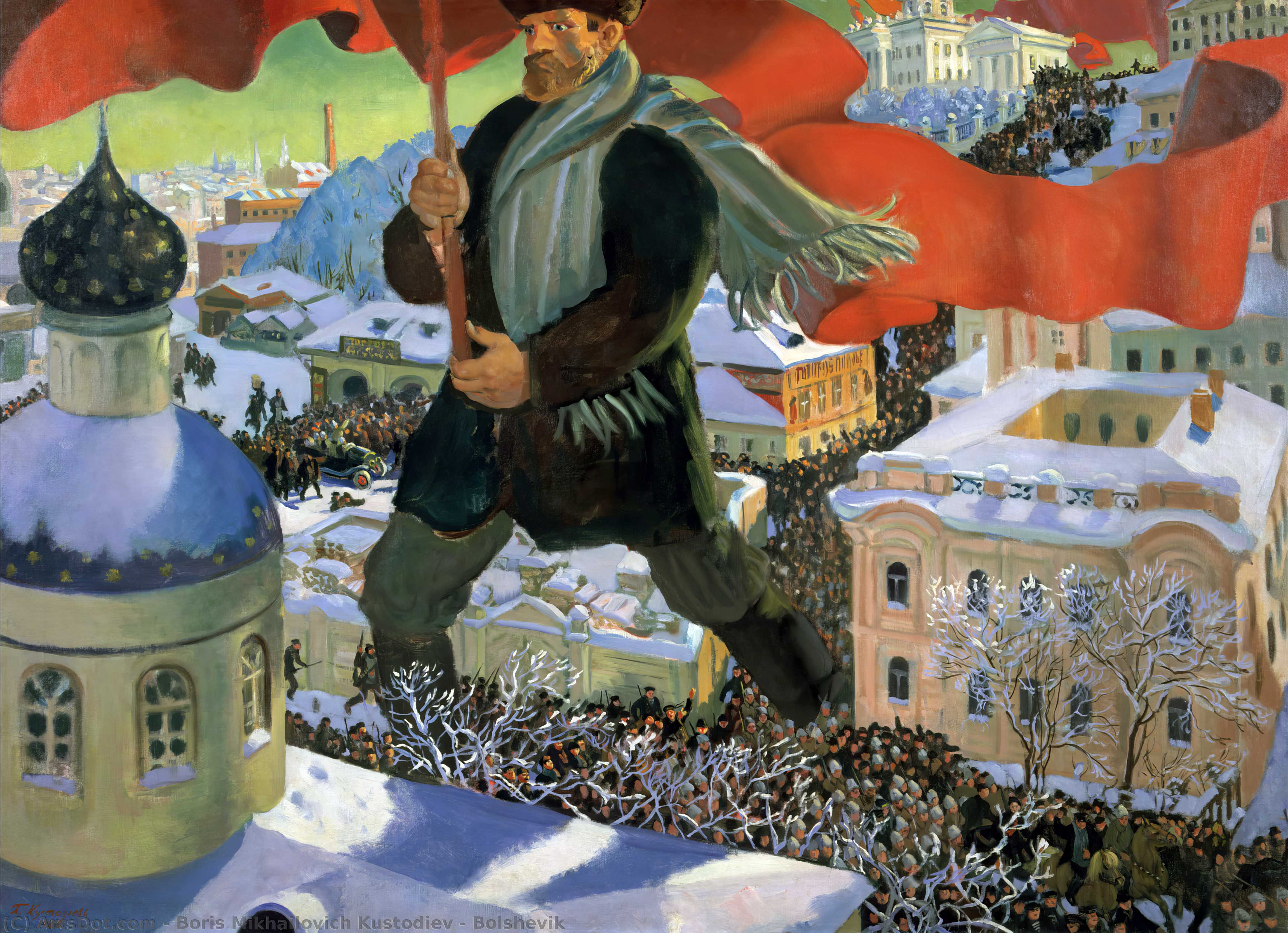 Wikioo.org - The Encyclopedia of Fine Arts - Painting, Artwork by Boris Mikhaylovich Kustodiev - Bolshevik