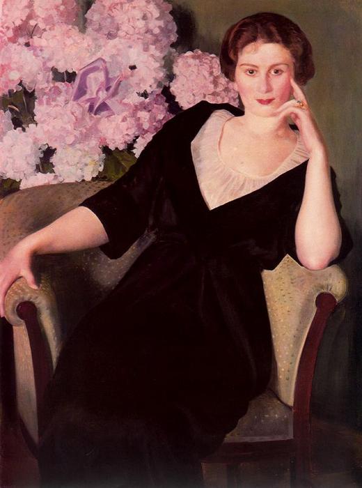 WikiOO.org - Encyclopedia of Fine Arts - Maalaus, taideteos Boris Mikhaylovich Kustodiev - Portrait of Renée Notgaft