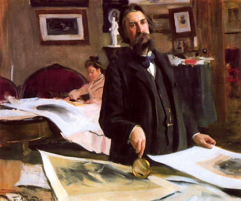 Wikioo.org - The Encyclopedia of Fine Arts - Painting, Artwork by Boris Mikhaylovich Kustodiev - Portrait of Vasily Mathé