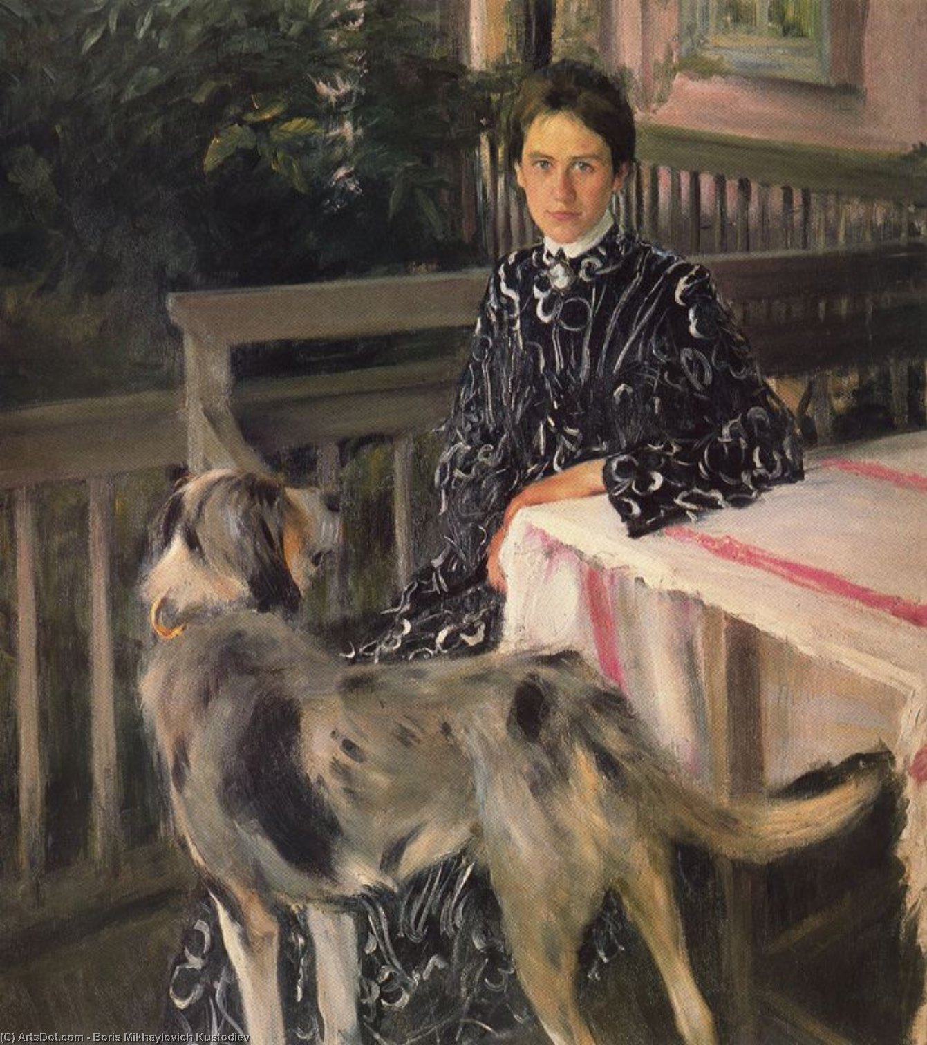 Wikioo.org - The Encyclopedia of Fine Arts - Painting, Artwork by Boris Mikhaylovich Kustodiev - Portrait of Yulia Kustodieva, the Artist's Wife