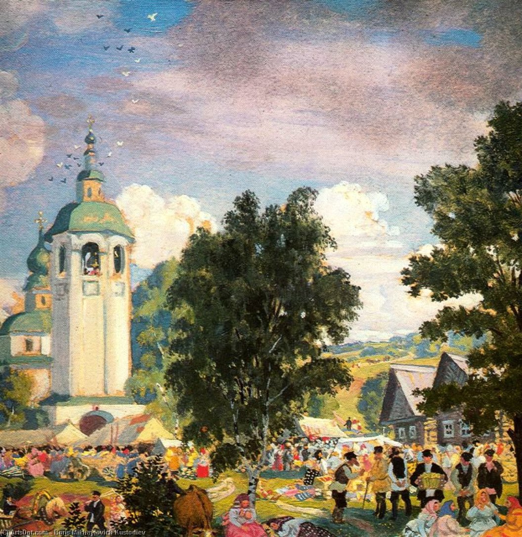 Wikioo.org – La Enciclopedia de las Bellas Artes - Pintura, Obras de arte de Boris Mikhaylovich Kustodiev - Festival Rural