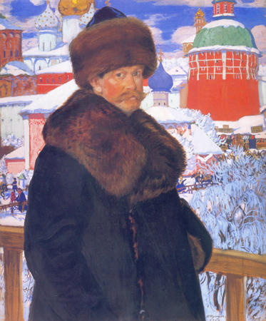 Wikioo.org - The Encyclopedia of Fine Arts - Painting, Artwork by Boris Mikhaylovich Kustodiev - Self-Portrait 1