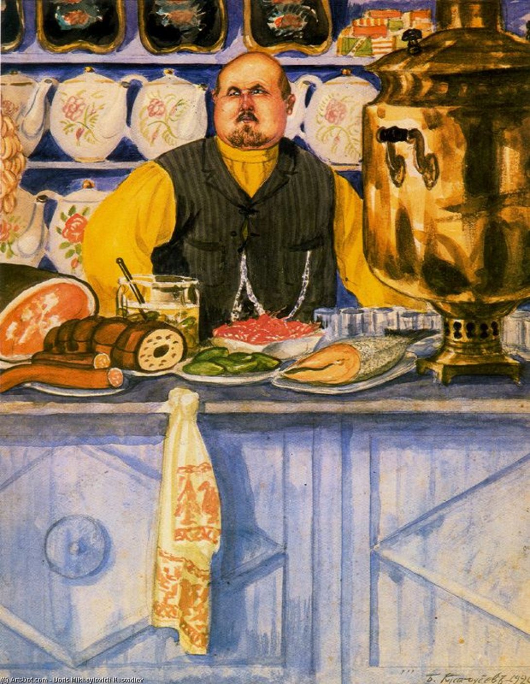 WikiOO.org - Encyclopedia of Fine Arts - Lukisan, Artwork Boris Mikhaylovich Kustodiev - Tavern Keeper