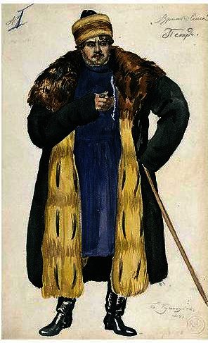 WikiOO.org - Encyclopedia of Fine Arts - Maľba, Artwork Boris Mikhaylovich Kustodiev - The Power of the Enemy, Pyotr