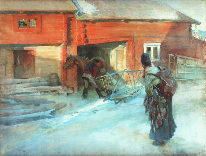 Wikioo.org - The Encyclopedia of Fine Arts - Painting, Artwork by Carl Larsson - A Farmstead