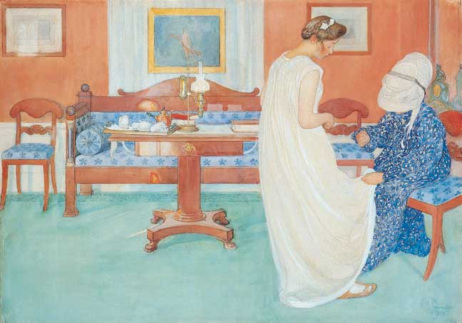 Wikioo.org - The Encyclopedia of Fine Arts - Painting, Artwork by Carl Larsson - Bridesmaid