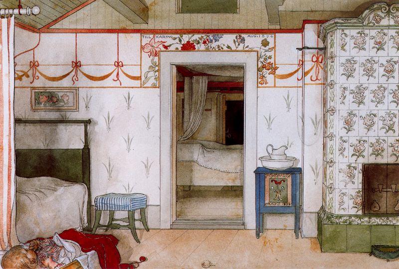 WikiOO.org - אנציקלופדיה לאמנויות יפות - ציור, יצירות אמנות Carl Larsson - Brita's Siesta