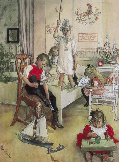 Wikioo.org - The Encyclopedia of Fine Arts - Painting, Artwork by Carl Larsson - Christmas Morning