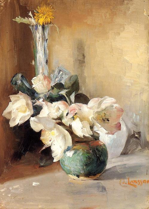 Wikioo.org – L'Encyclopédie des Beaux Arts - Peinture, Oeuvre de Carl Larsson - noël roses