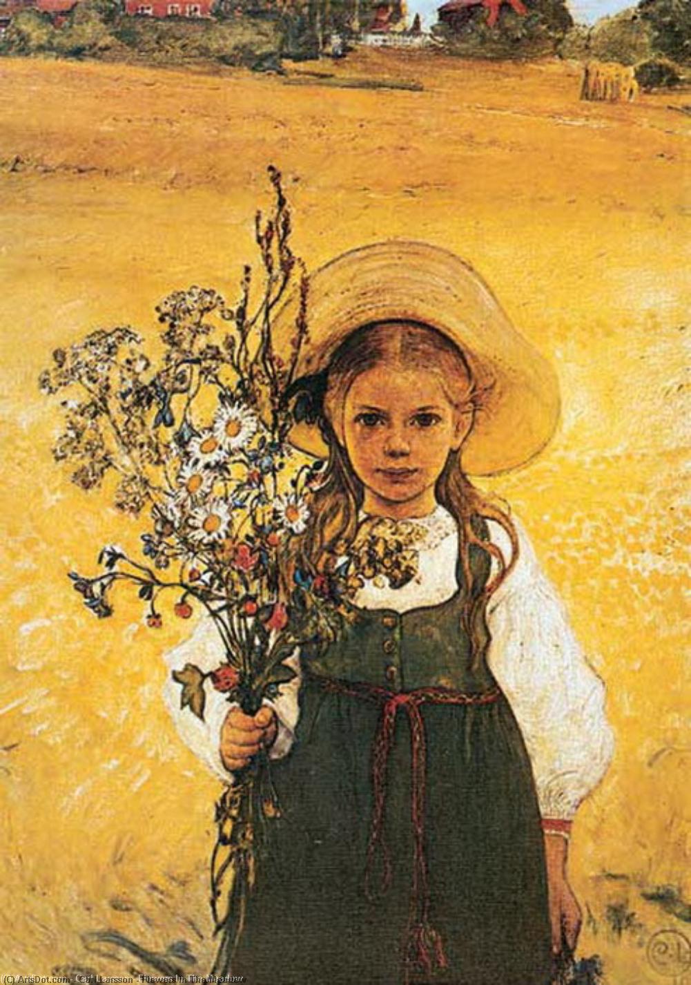 Wikioo.org - สารานุกรมวิจิตรศิลป์ - จิตรกรรม Carl Larsson - Flowers In The Meadow