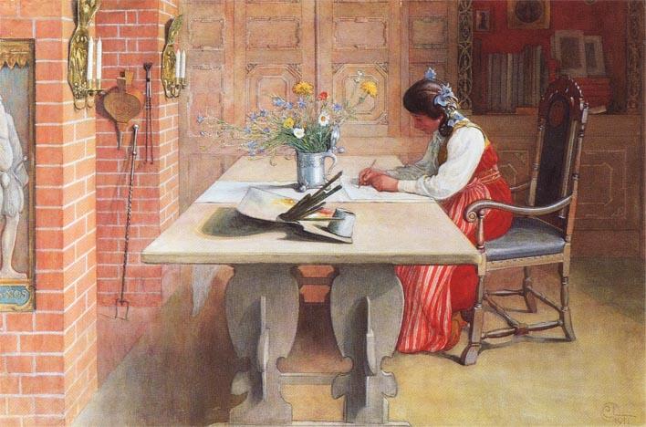 Wikioo.org - The Encyclopedia of Fine Arts - Painting, Artwork by Carl Larsson - Hilda