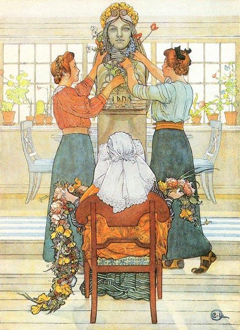 Wikioo.org - The Encyclopedia of Fine Arts - Painting, Artwork by Carl Larsson - Idun's 25th Year Anniversary