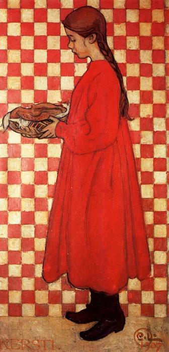 WikiOO.org - Encyclopedia of Fine Arts - Malba, Artwork Carl Larsson - Kersti With A Breadbasket