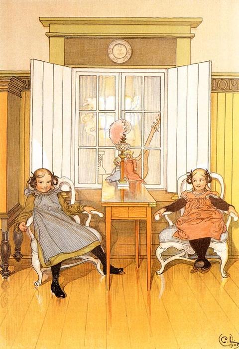 Wikioo.org - The Encyclopedia of Fine Arts - Painting, Artwork by Carl Larsson - Kersti's Friend Visiting