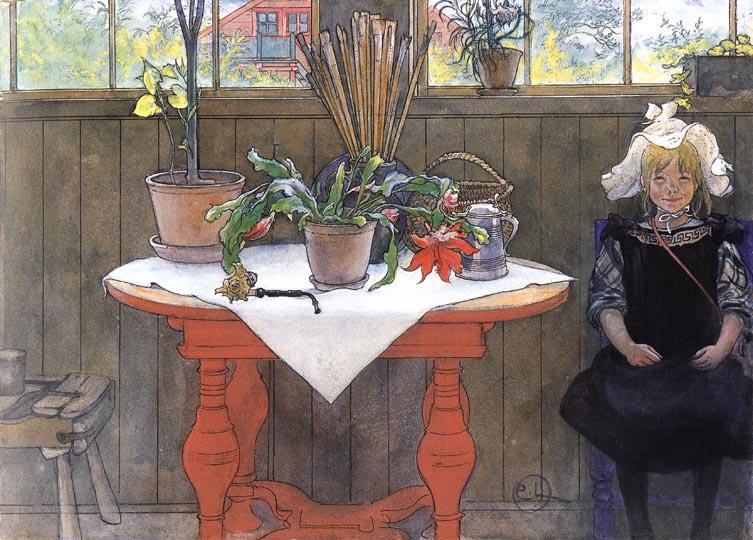 WikiOO.org - אנציקלופדיה לאמנויות יפות - ציור, יצירות אמנות Carl Larsson - Lisbeth In The Atelier