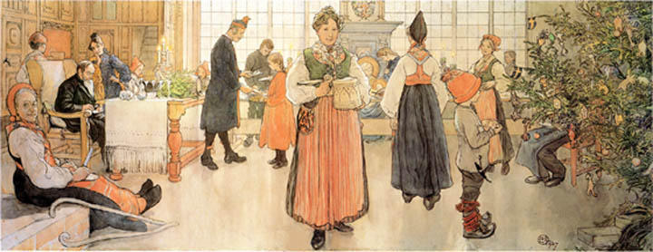 Wikioo.org - The Encyclopedia of Fine Arts - Painting, Artwork by Carl Larsson - Now is it Christmas again