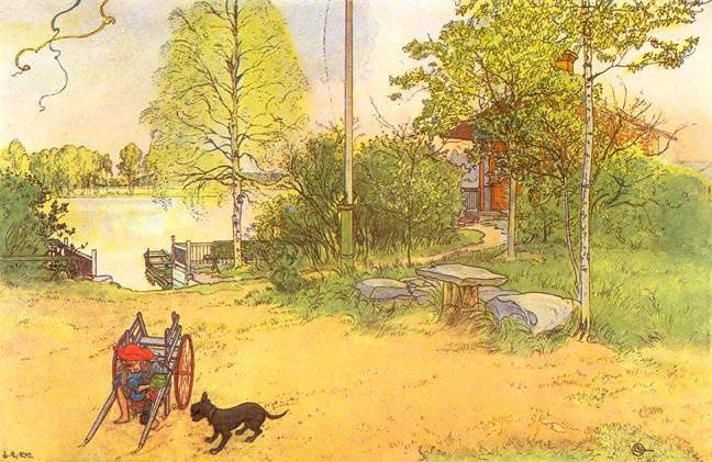 Wikioo.org - The Encyclopedia of Fine Arts - Painting, Artwork by Carl Larsson - Our Courtyard