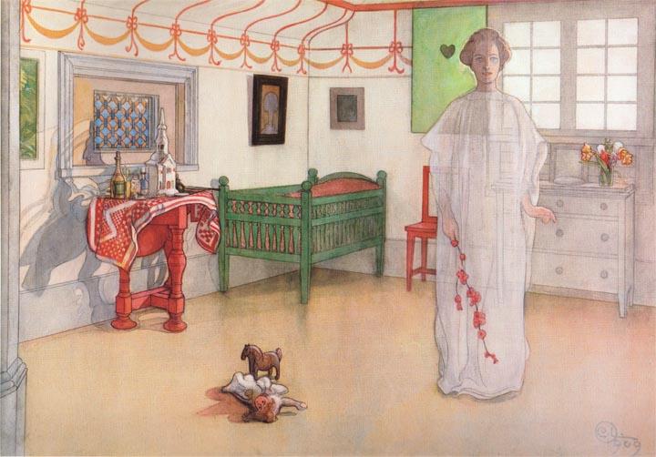 Wikioo.org - The Encyclopedia of Fine Arts - Painting, Artwork by Carl Larsson - Our Guardian Angel
