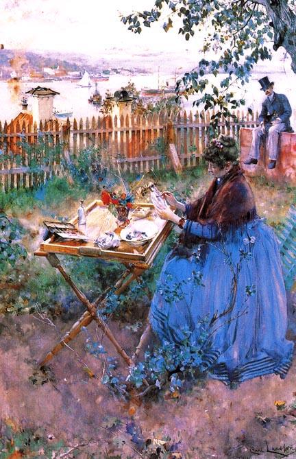 Wikioo.org - The Encyclopedia of Fine Arts - Painting, Artwork by Carl Larsson - Porcelain Painter
