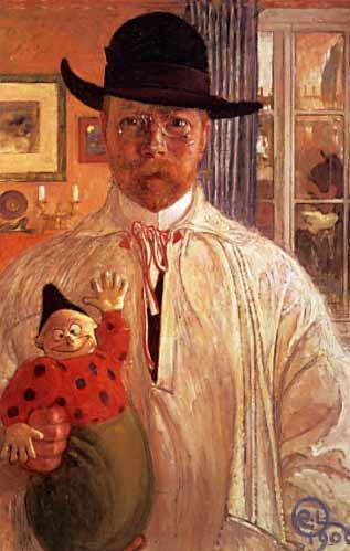 Wikioo.org - The Encyclopedia of Fine Arts - Painting, Artwork by Carl Larsson - Self Portrait 1