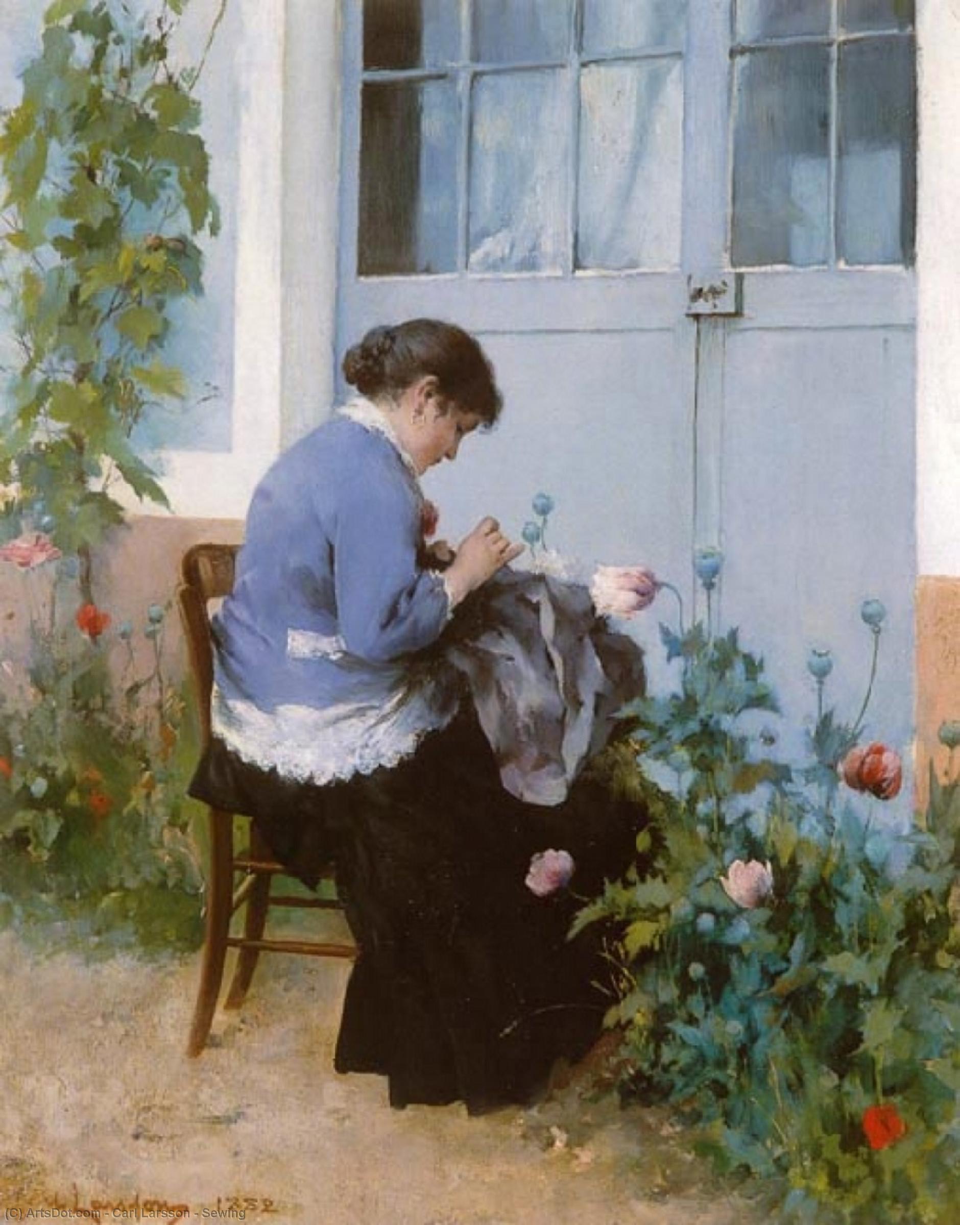Wikioo.org - The Encyclopedia of Fine Arts - Painting, Artwork by Carl Larsson - Sewing