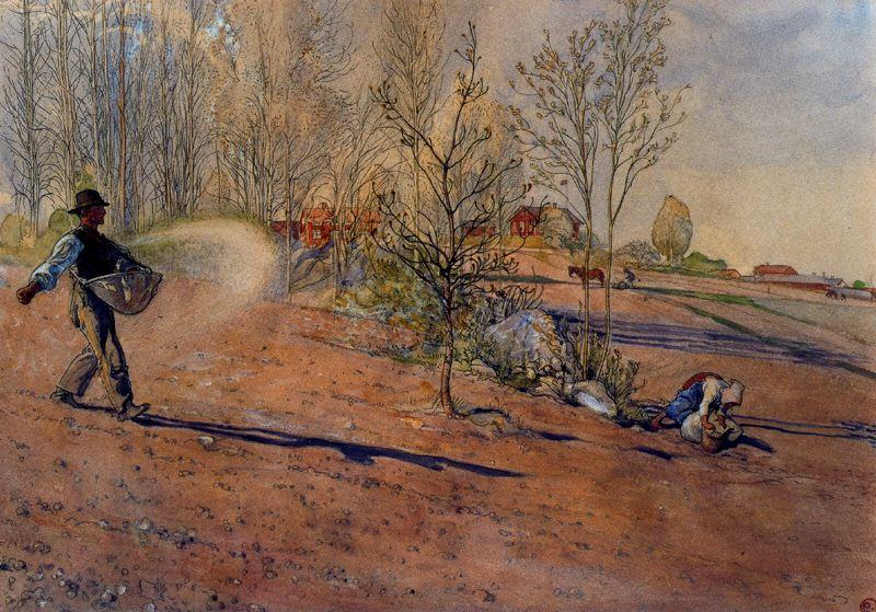 WikiOO.org - Enciklopedija likovnih umjetnosti - Slikarstvo, umjetnička djela Carl Larsson - Sowing