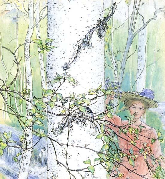 Wikioo.org - The Encyclopedia of Fine Arts - Painting, Artwork by Carl Larsson - Spring