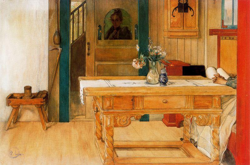 Wikioo.org - The Encyclopedia of Fine Arts - Painting, Artwork by Carl Larsson - Sunday Rest