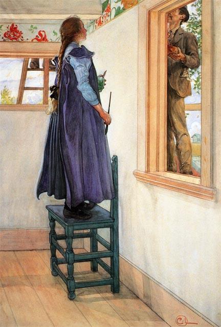 Wikioo.org - The Encyclopedia of Fine Arts - Painting, Artwork by Carl Larsson - Suzanne And Another