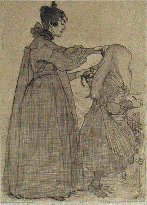 WikiOO.org - Encyclopedia of Fine Arts - Maleri, Artwork Carl Larsson - The coiffure