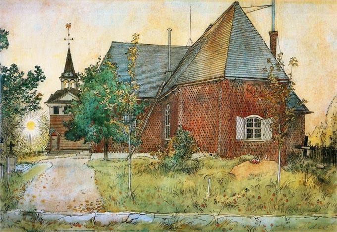 Wikioo.org - The Encyclopedia of Fine Arts - Painting, Artwork by Carl Larsson - The Old Church